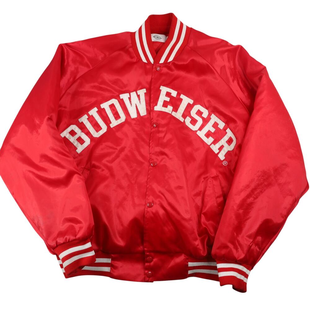 Vintage Budweiser Beer Spellout Sating Jacket